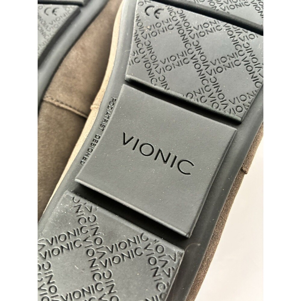 Vionic Norah Gray Suede Moccasin Shoes Slip On Flats Bow Orthotic Womens Sz. 8.5 - Picture 8 of 14
